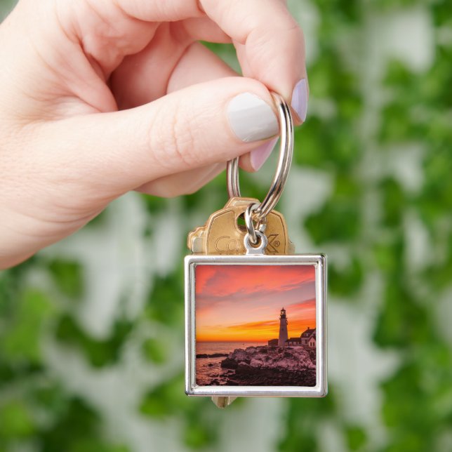 Lighthouses |  Portland Head Cape Elizabeth Maine Key Ring (Hand)