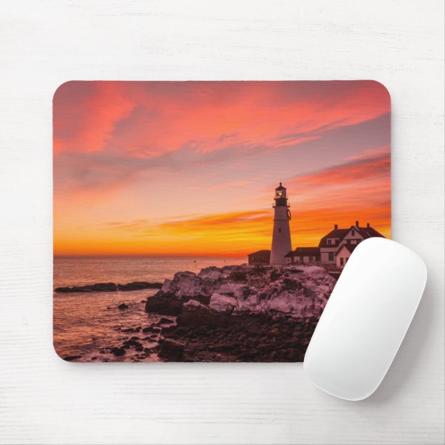 Lighthouses |  Portland Head Cape Elizabeth Maine Mouse Pad (With Mouse)