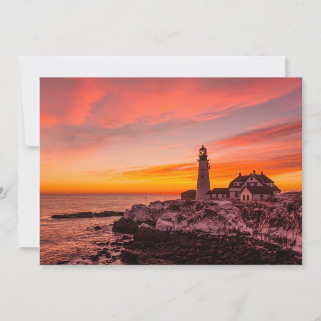 Lighthouses |  Portland Head Cape Elizabeth Maine Thank You Card (Front)