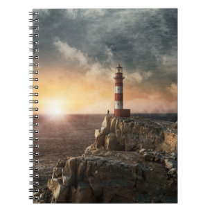 Lighthouses Red & White Lighthouse Notebook
