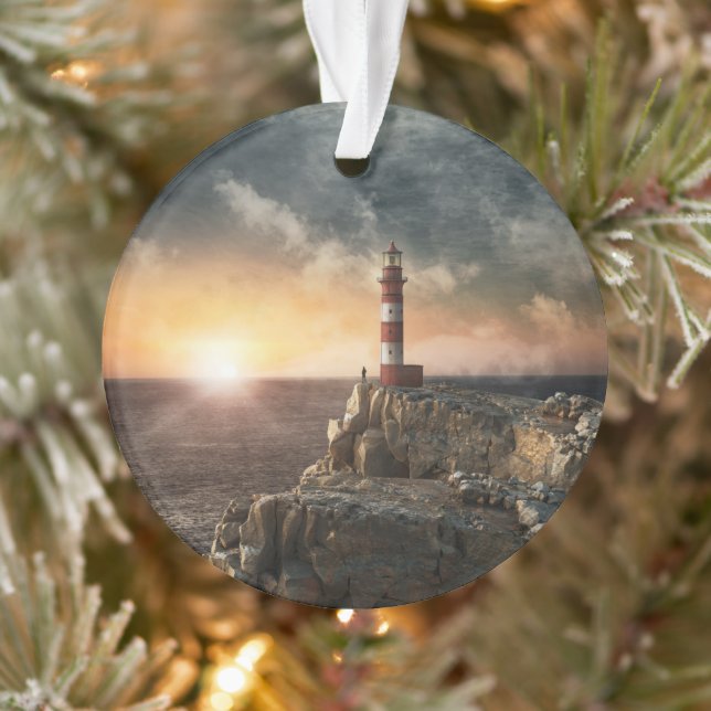 Lighthouses | Red & White Lighthouse Ornament (Tree)