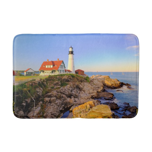 Lighthouses | Rockport Lighthouse Maine Bath Mat (Front)