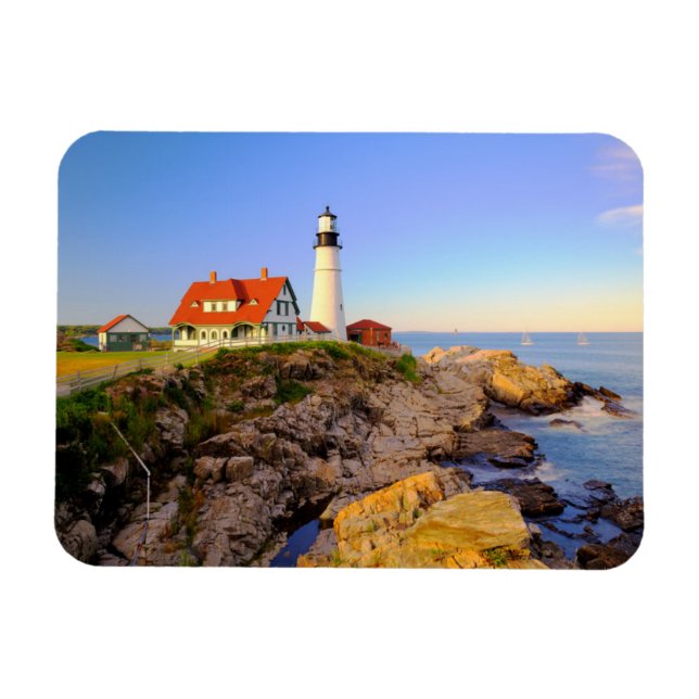 Lighthouses | Rockport Lighthouse Maine Magnet (Horizontal)