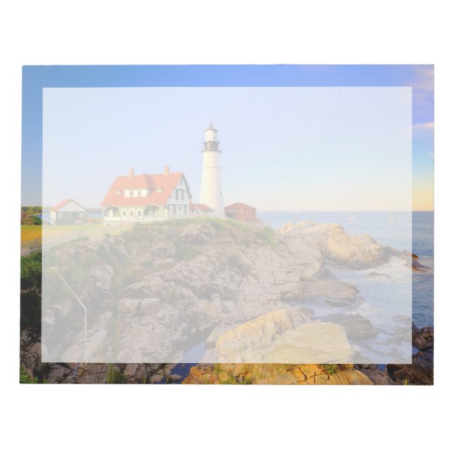 Lighthouses | Rockport Lighthouse Maine Notepad (Front)