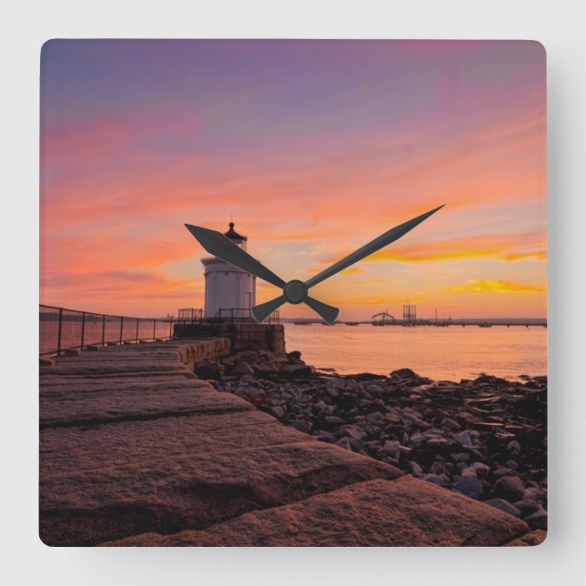 Lighthouses | South Portland, Maine Square Wall Clock (Front)