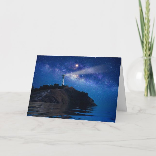 Lighthouses | Starry Night Lighthouse Card (Front)