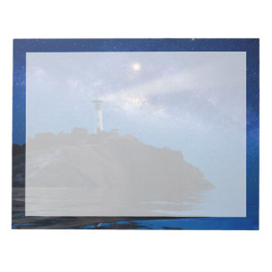 Lighthouses   Starry Night Lighthouse Notepad
