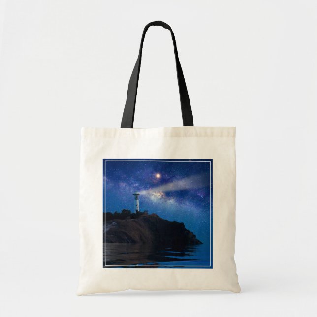 Lighthouses | Starry Night Lighthouse Tote Bag (Front)