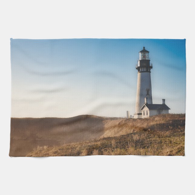 Lighthouses | Yaquina Head Lighthouse Oregon Tea Towel (Horizontal)
