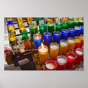 Lighting A Votive Candle Poster