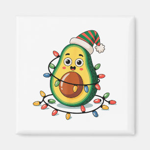 Lighting Avocado Ugly Christmas Sweater Guacamole Magnet