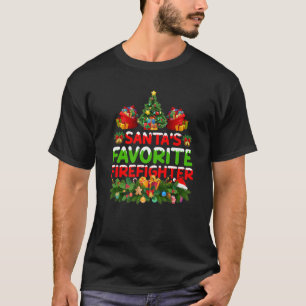 Lighting Christmas Santa's Favourite Firefighter X T-Shirt