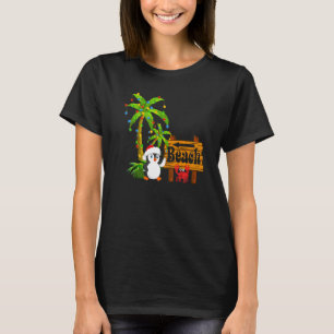 Lighting Palm Tree Beach Vacation Penguin Christma T-Shirt