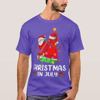 Lighting Santa Watermelon Xmas Tree Summer Christm T-Shirt
