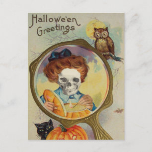 Lighting The Jack O' Lantern Postcard