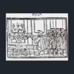 Lighting the Menorah Postcard<br><div class="desc">Jewish School's Lighting the Menorah (woodcut) located at a Private Collection.</div>