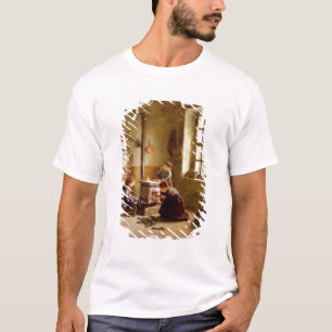 Lighting the Stove, 1886 (oil on panel) T-Shirt