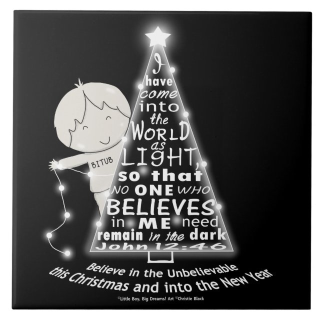 Lighting the Tree Ceramic Tile (Front)