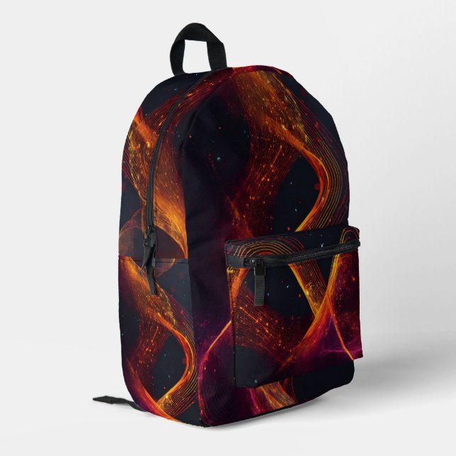 Lighting Wave Printed Backpack (Back Corner Left)