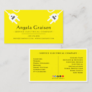 Lighting, Wiring, Professional Electrician Business Card