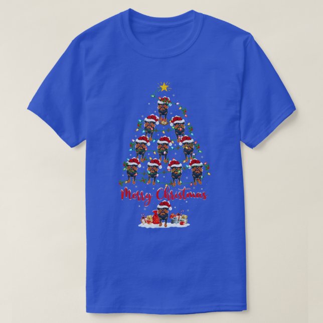 Lighting Xmas Matching Santa Brussels Griffon Chri T-Shirt (Design Front)