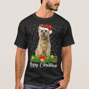 Lighting Xmas Matching Santa Hat Cairn Terrier Chr T-Shirt