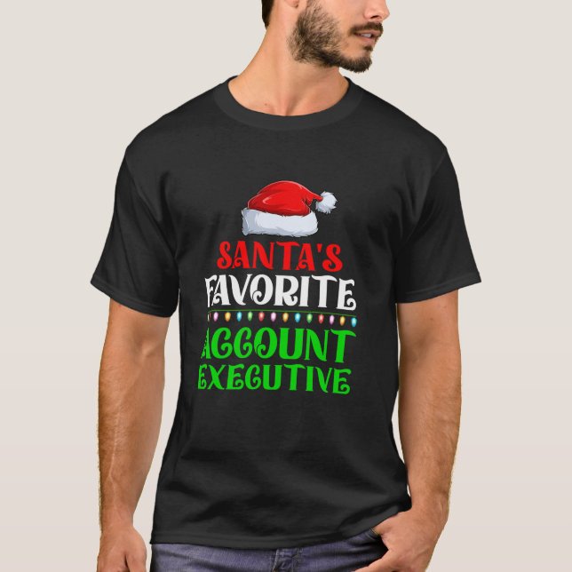 Lighting Xmas Santa s Favourites Account Executive T-Shirt (Front)