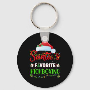 Lighting Xmas Santa's Favorite Kickboxing Christma Key Ring