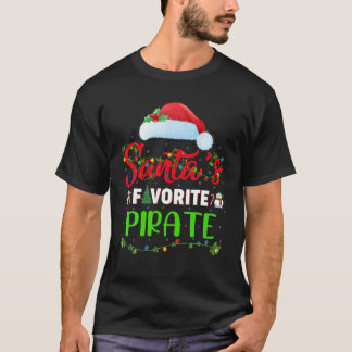 Lighting Xmas Santa's Favourite Pirate Christmas T-Shirt