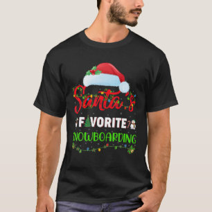 Lighting Xmas Santa's Favourite Snowboarding Chris T-Shirt