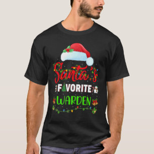 Lighting Xmas Santa's Favourite Warden Christmas T-Shirt