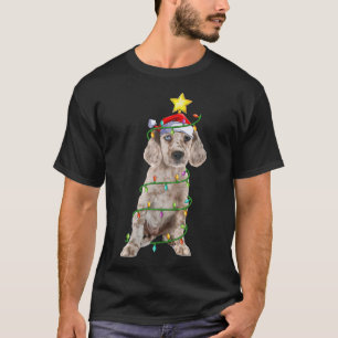 Lighting Xmas Tree Matching Santa English Setter C T-Shirt