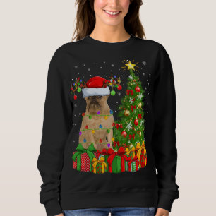 Lighting Xmas Tree Santa Hat Brussels Griffon Dog  Sweatshirt