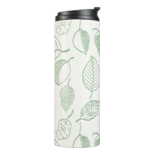 Lightleaf Flow Monochromatic Leafy Green Off-White Thermal Tumbler