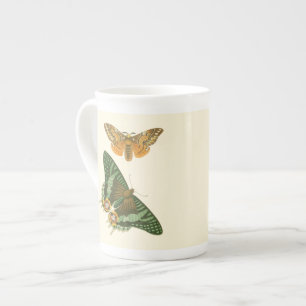 Lightly Bordered Butterfly Painting Bone China Mug