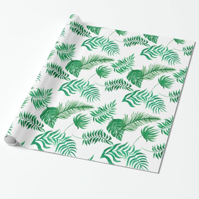 Lightly Scattered Jungle Fonds Wrapping Paper (Unrolled)