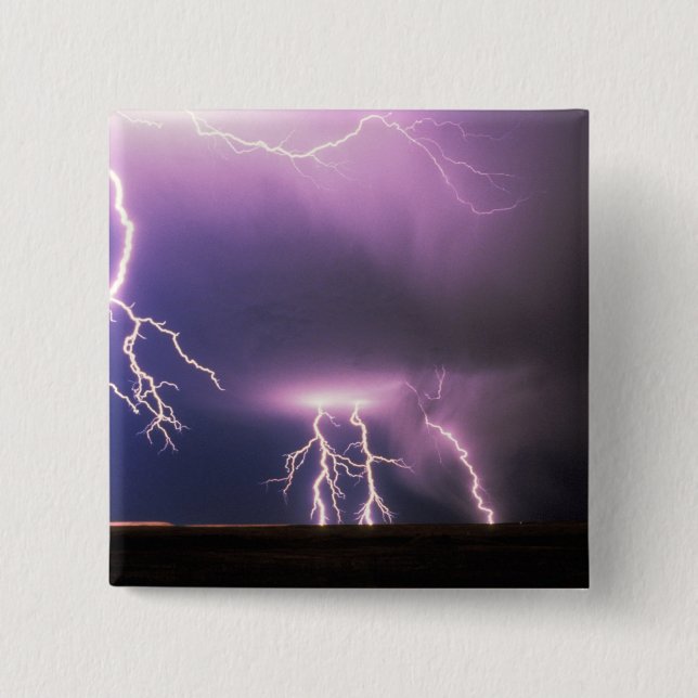 Lightning. 15 Cm Square Badge (Front)