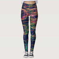 Lightning Abstract Art Colourful Leggings