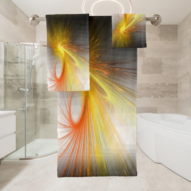 Lightning abstract - fractal  bath towel set (Creator Uploaded)