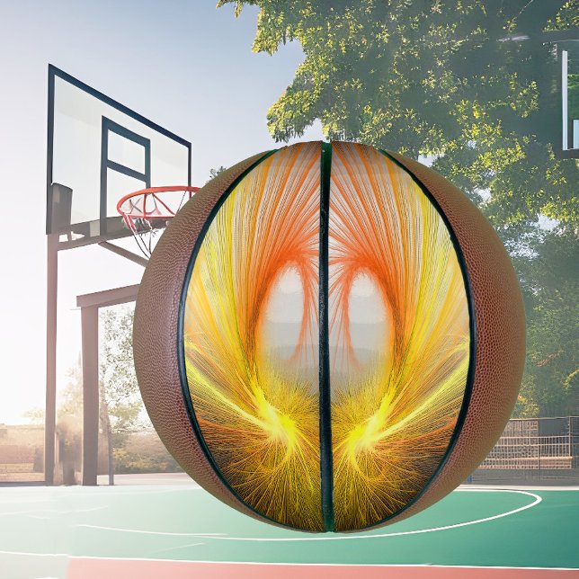 Lightning abstract, orange and black fractal basketball (Creator Uploaded)