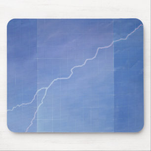 Lightning Across Glass Building Mouse Pad