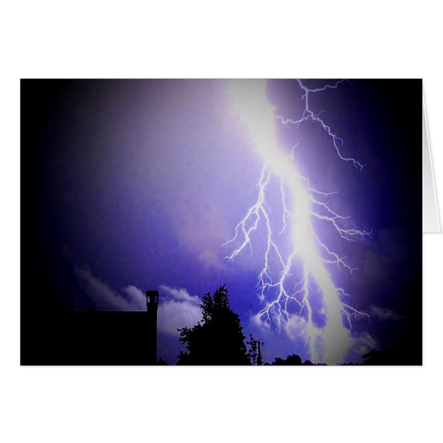 Lightning Among a Dark Sky Greeting Card (Front Horizontal)