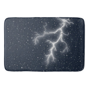 Lightning and Raindrops Bath Mat
