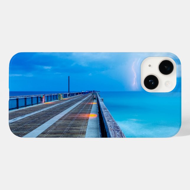 Lightning At Navarre Beach Pier Case-Mate iPhone Case (Back (Horizontal))