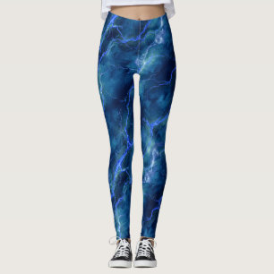 Lightning Bolds on Navy Surface Leggings