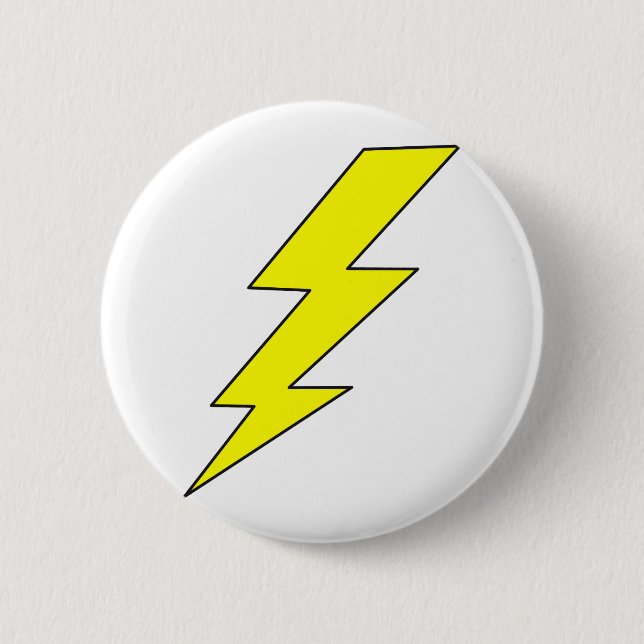 Lightning Bolt 6 Cm Round Badge (Front)