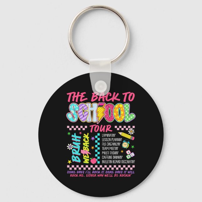 Lightning Bolt Abcd Back To School Tour Bruh We Ba Key Ring (Front)