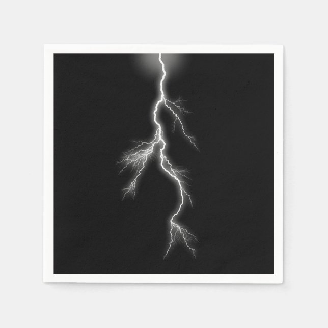 Lightning Bolt against Dark Sky Napkin (Front)