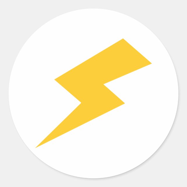 Lightning Bolt Classic Round Sticker (Front)