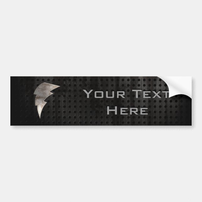 Lightning Bolt; Cool Black Bumper Sticker (Front)